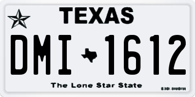 TX license plate DMI1612