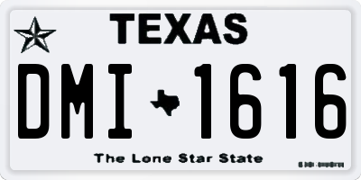 TX license plate DMI1616