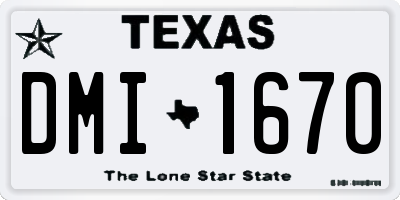 TX license plate DMI1670