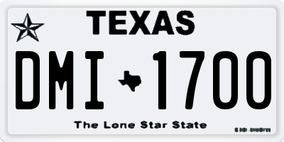 TX license plate DMI1700