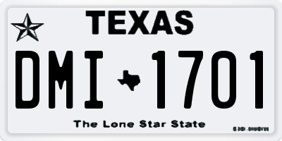 TX license plate DMI1701