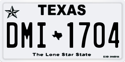 TX license plate DMI1704