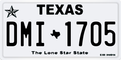 TX license plate DMI1705