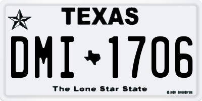 TX license plate DMI1706