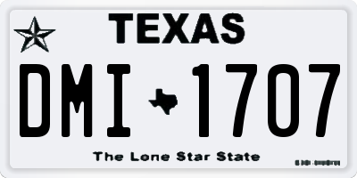 TX license plate DMI1707