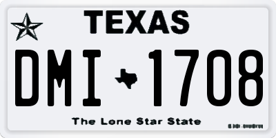 TX license plate DMI1708