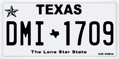 TX license plate DMI1709