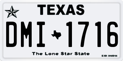 TX license plate DMI1716