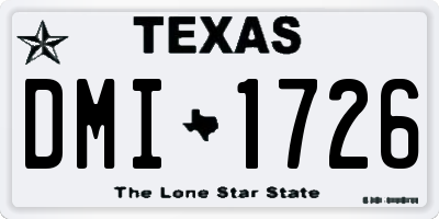 TX license plate DMI1726