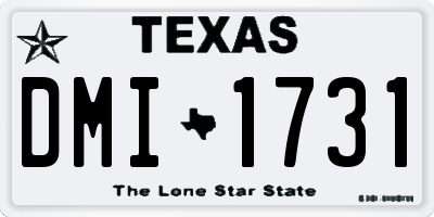 TX license plate DMI1731