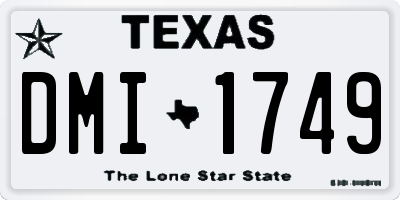 TX license plate DMI1749