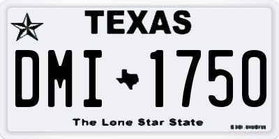 TX license plate DMI1750