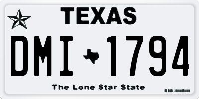 TX license plate DMI1794