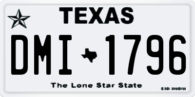 TX license plate DMI1796