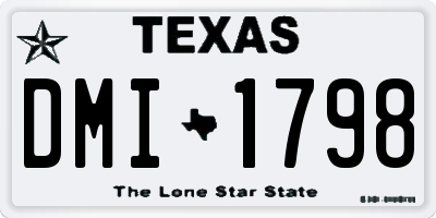 TX license plate DMI1798