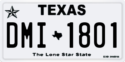 TX license plate DMI1801