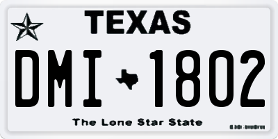 TX license plate DMI1802