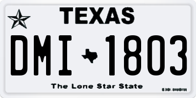 TX license plate DMI1803