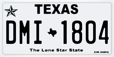 TX license plate DMI1804