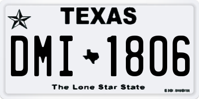 TX license plate DMI1806