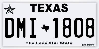 TX license plate DMI1808