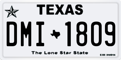 TX license plate DMI1809