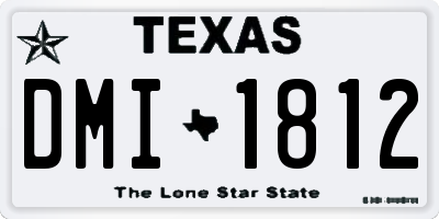 TX license plate DMI1812