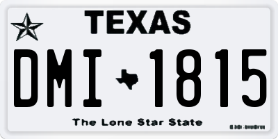 TX license plate DMI1815