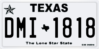 TX license plate DMI1818