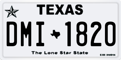 TX license plate DMI1820