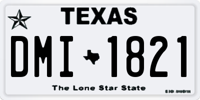 TX license plate DMI1821