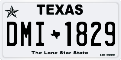 TX license plate DMI1829