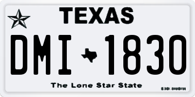 TX license plate DMI1830