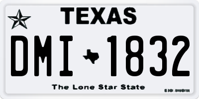 TX license plate DMI1832