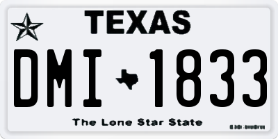 TX license plate DMI1833