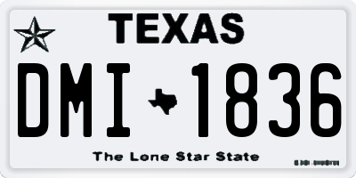 TX license plate DMI1836