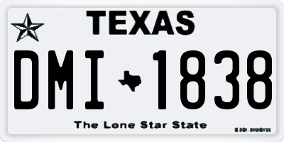 TX license plate DMI1838