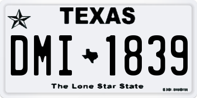 TX license plate DMI1839