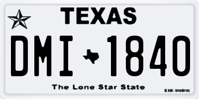 TX license plate DMI1840