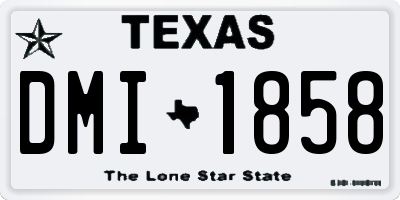 TX license plate DMI1858