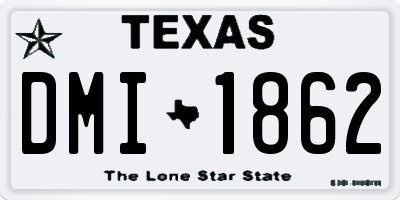 TX license plate DMI1862