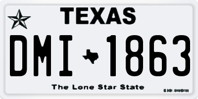 TX license plate DMI1863