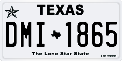 TX license plate DMI1865