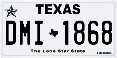 TX license plate DMI1868