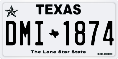 TX license plate DMI1874