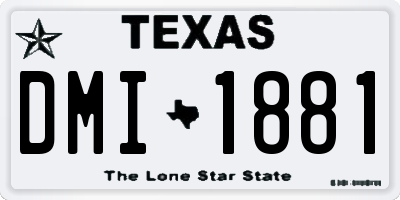 TX license plate DMI1881