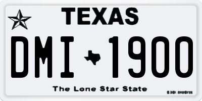 TX license plate DMI1900