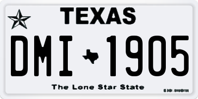 TX license plate DMI1905