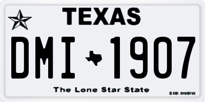 TX license plate DMI1907