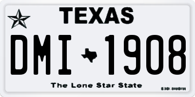 TX license plate DMI1908